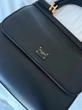 Dolce & Gabbana Black Leather Top-Handle Satchel